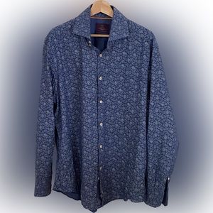 Hawes & Curtis York Slim Fit Paisley Shirt XL 🔥